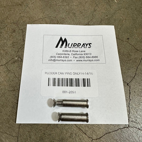 The Murrays Rudder Cam Sister Screws: Hobie 14, Hobie 16 are a pair of sister screws for Hobie 14 and 16 rudder cams. These pins are much easier to install and remove than the stock pin and they are reusable! Sold in pairs
Hobie Cat Part# 10470000
Hobie Part# 5201