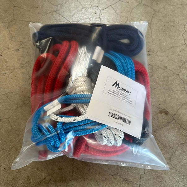 US Sabot Line Package SBSS
Murrays Part# 001-39US
Includes the following lines:
Painter
Mainsheet
Outhaul
Traveler
Cunningham
3 vang lines
Dagger hold down