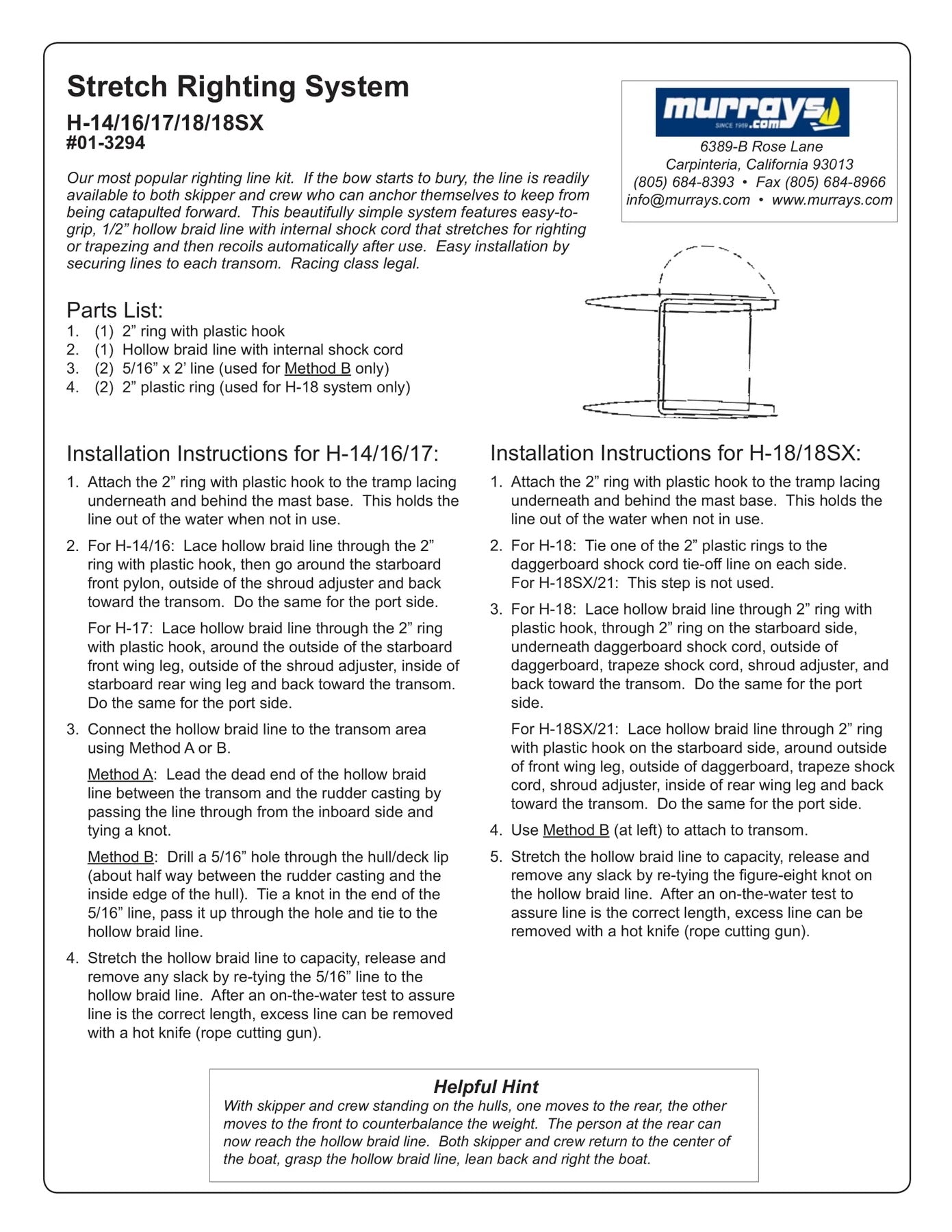 H-14/16/17/18 STRETCH RIGHTING