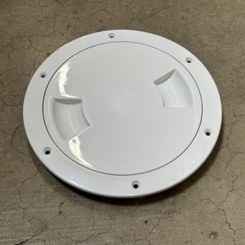 6" Access Port with Lip
Murrays Part# 001-4210WH
The 6" Access Port with Lip is standard on the Hobie 18 and newer Prindle cats and it is an excellent upgrade for older Prindles. Ports can be installed on any flat deck, including kayaks, where there is 8-1/2" of flat surface available. These ports come with the inner lip so they are compatible with the 6"cat bag. Does not include hardware, hardware options shown in the related items section below.
White port is Murrays #01-4210WH. Compare to Hobie Cat® #
