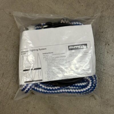 Catamaran Universal Righting System
Murrays Part# 001-8292
The Universal Righting System is simple and effective with large, 1/2" diameter, black polypropylene righting line that is light and easy to access and grip, even when wet. The line self-returns under the tramp after use. There are no knots to pre-tie or untie. The shock cord and pulleys provided hold line snug and are external, so they are easy to adjust and service. Fits 8' to 8'6" wide catamarans; ideal for boats with flush-deck trampoline.