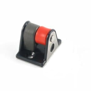 Port-Lance Cleat
Murrays Part# 007-359P
The Lance Cleat - Port utilizes a single rugged aluminum alloy cam mounted vertically in a black molded frame. The rope slides in sideways and runs freely thru the fairlead, which has a colored roller incorporated in the top for easier sheeting and identification. Ideal for use in confined spaces. For use with 3/16 to 1/4" line. The base is 22mm x 30mm.