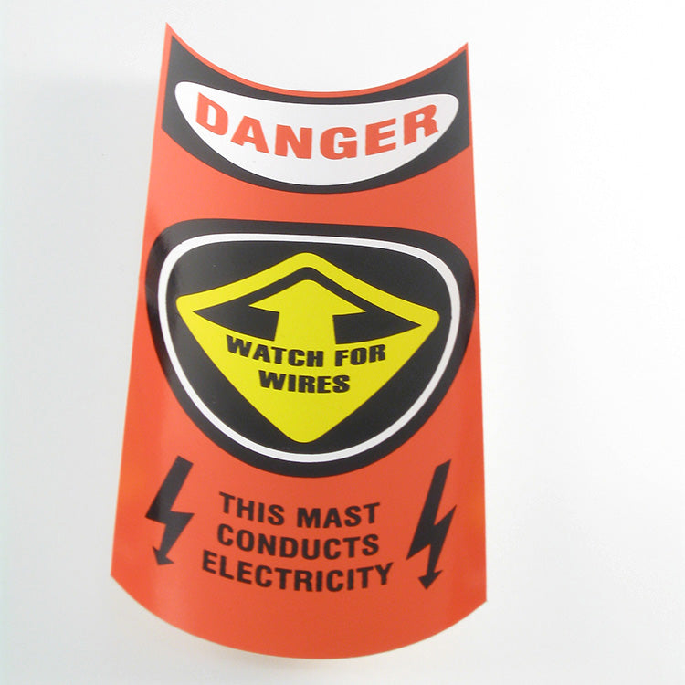 Decal Mast Caution Orange
Murrays Part# 13440010
Hobie® factory decal attaches to mast as a reminder to watch for overhead power lines when sailing and/or launching your boat.
Hobie Part# 13440010