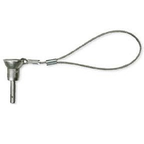 The Quick-Release Pin Deluxe 3/16 X 1″ with Lanyard features a deluxe dished head and a lanyard to help prevent loss. No other locking pin is faster operating or safer. The pin with cup head includes a stainless lanyard that comes secured on one end with a nicropress oval; the other end is left open so that you can secure with included nicropress oval after attaching the lanyard to your chosen location.
This Quick Release Pin features 2 locking balls for a extra secure grip, push button deluxe dished head,