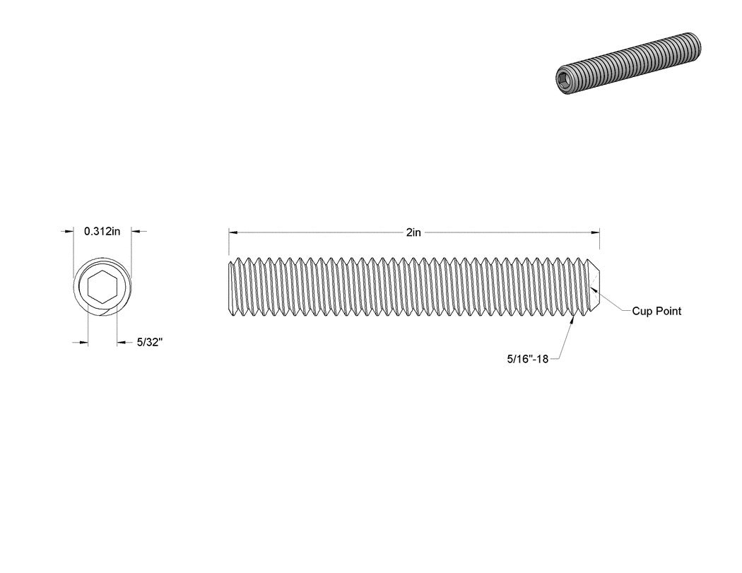 SOCKET SCREW 5/16-18 x 2"