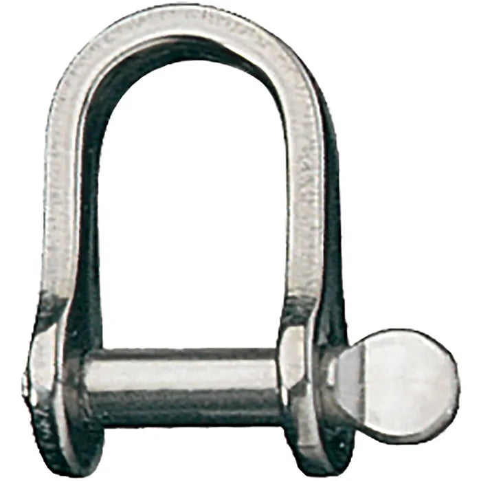 Ronstan Stainless Steel D Shackle, 1/4"
Murrays Part# 21-0617
UDL BL - The “Uniformly Distributed Load” breaking load of the shackle; the load is applied across the full span of the shackle pin. PL BL - The “Point Load” breaking load of the shackle; the load is only applied at the center or one side of the shackle pin.
Ronstan solid stainless steel shackle has 1/4" pin diameter. Having a spare on hand may mean the difference between sailing or not!