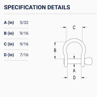 RONSTAN 5/32" BOW SHACKLE