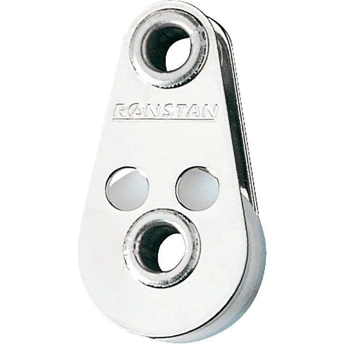 Ronstan Series 20 Utility Block, Tube Rivet
Murrays Part# 21-0661
Rontan's cheek block is a Hobie® 18 and Prindle downhaul and turning block. Stainless steel cheeks and Acetal sheaves ensure a long service life with virtually no maintenance. Hollow rivets in the block heads can be fitted with shackles, which can also be used to add a becket for extra purchase.