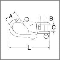SNAP SHACKLE WITH TACK 1/4"