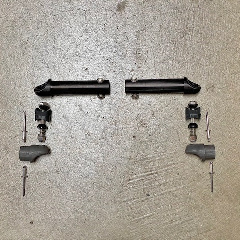 Tiller Crossbar Adjustable Cap Kit
Murrays Part# 50-6040000M
Murrays Tiller Crossbar connection kit is a complete kit to connect the Hobie tiller cross bar and tiller arms. This is modeled after the original design but with some upgrades. We use 2 adjustable end caps to extend the overall adjustment length. Allows users shorten their tiller crossbar due to corrosion. 2 adjustable caps also allows users to adjust the crossbar length from either end of the bar. The tiller crossbar
