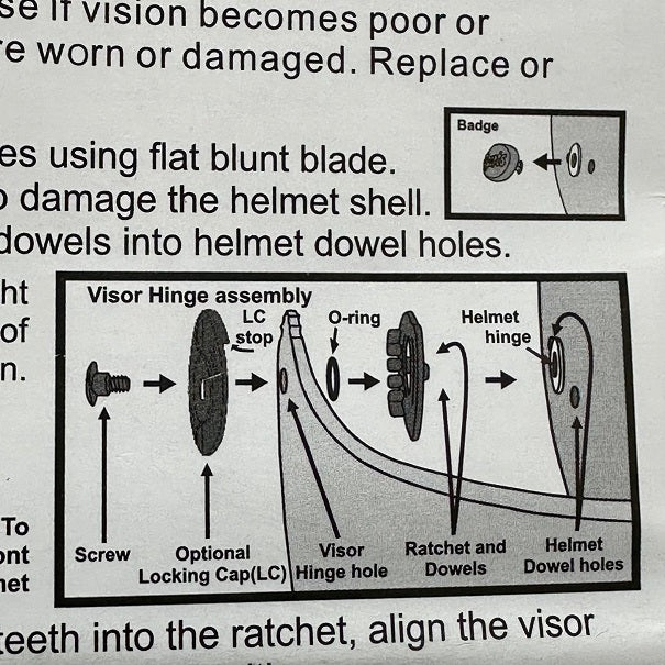 Gath Gedi Helmet Hing Kit: Half Visor and Face Shield instructions