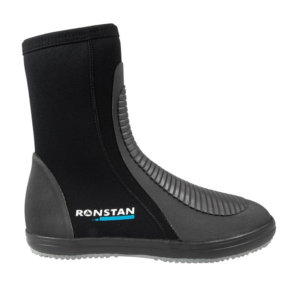 Ronstan Race Boots are Ronstan's most heavy duty sailing boot. They have a thick sole that makes them very comfortable and protects your feet from anything you may step on. The Race Boot has thick neoprene and more layered protection on the toe area and the top of the boot which makes them nice and warm and also adds protection and longevity.  Great for sailors who plan on getting wet but don't want to sacrifice comfort or safety.