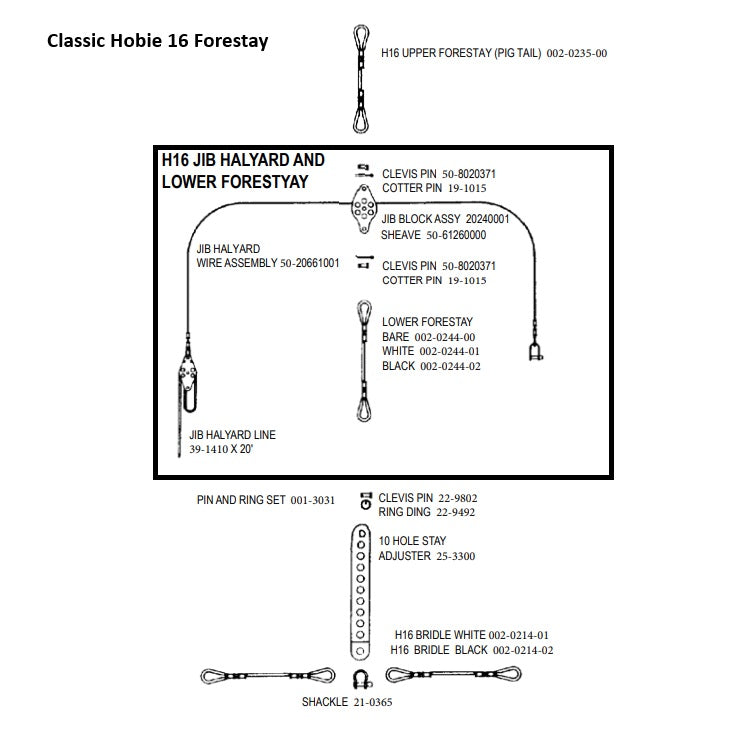 H16 JIB HALYARD WITH LINE