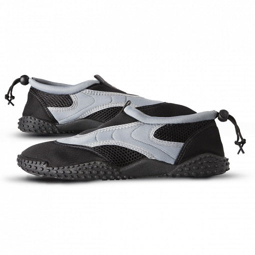 The Mystic Aqua Walker Shoes are great for walking on the beach in the sand and water. They have a padded soul and water vents to drain quickly. The bungee ankle cinch strap allows them to slip on and off easily and tightens for a secure fit.