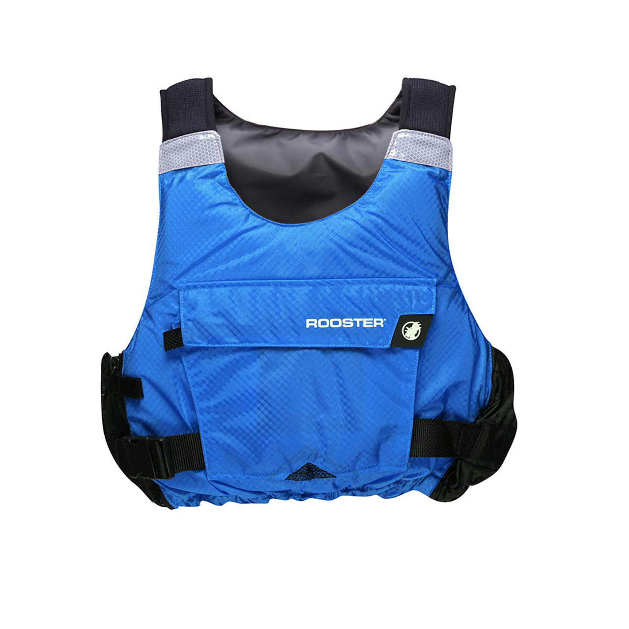 The super comfortable, compact design of the Rooster Diamond Overhead Buoyancy Vest features a high cut waist to allow unrestricted movement and easy access to a trapeze hook. The highly adjustable shoulder and waist straps ensures a great fit for different body shapes, while the recessed, neoprene-covered buckles removes the risk of snagging on ropes and rigging. Strong, rip-stop fabric ensures longevity and provides greater wear resistance with reflective panels for improved visibility. The front pocket i