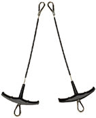 Wave Trapeze Wire BK (2)
The basic trapeze assembly is constructed to factory specifications and includes two coated trapeze wires 3/32" (1x19) with nylon handles and a thimble at each end. Wires end just below handles. Order shock cord and adjustment kits separately.
A trapeze adjustment kit (#01-1121 or 01-1140, purchased separately) may be added to wire with no installation charge! Check box when ordering and wire length will be adjusted accordingly.