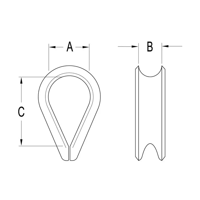 RONSTAN STAINLESS THIMBLE FOR 5MM (3/16") WIRE