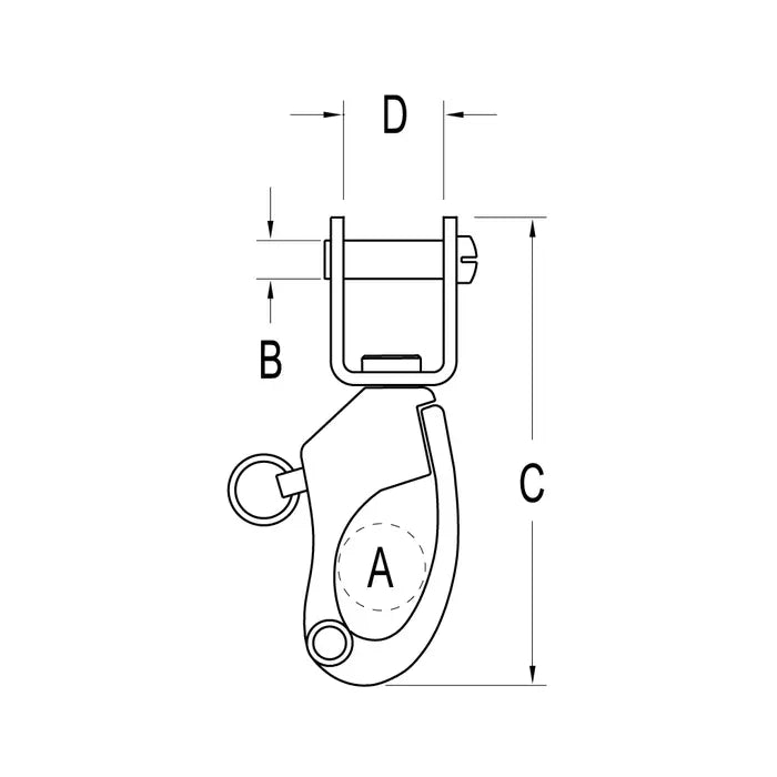 RONSTAN SWIVELING FORK SNAP SHACKLE 72MM