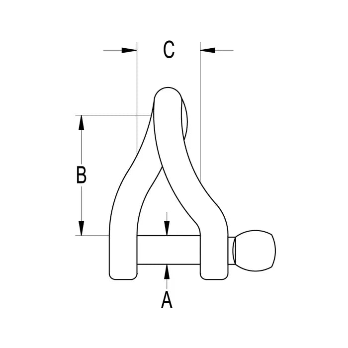 RONSTAN 3/16" TWISTED D SHACKLE