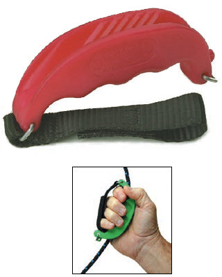 Murrays Part# 001-0015
Need a little help? Use the Maxi Rigg tool to hand-hold spinnaker sheets or pull anchor lines up to 1/2" diameter with minimum strain on hands or grip. Hold and control spinnaker sheets. Unique safety swivel allows for easy and safe release of lines in case of sudden or too much pull. You can also use two to pull anchor lines hand-over-hand.
Assorted colors available
Line size: 5/16" to 1/2"
Hobie Cat® uses item #2069 for the Maxi Rigg Tool.