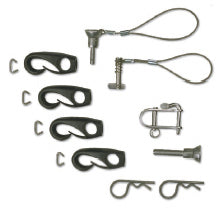 Quick-Release Convenience Package: H16
Murrays Part# 001-3231
This package makes set-up and take-down of your Hobie 16® more convenient.
Kit includes:
One #18-4R125 Quick Release Pin for hiking stick to crossbar connection.
One #18-3M075L Quick Release Pin with Lanyard for mainsheet block to traveler car connection.
One #21-1032 Quick Twist Halyard Shackle for jibsheet blocks to jib clew boom to mast connection.
One #21-1155L Toggle Pin with Lanyard for forestay to adjuster connection.
Four #01-0127 Car