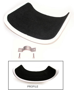 Hobie Universal Hull Cradles
Murrays Part# 007-1624
Hobie Cat's universal thermoformed cradles are stronger and less likely to scratch than fiberglass. Carpet provides additional hull protection. The unique wide bottom will fit either a round tube or a flat surface and mounting hardware is included. Pair.
Dimensions of inside of cradle:
Width: 14-1/2"
Depth: 4"
Width 1" from bottom: 10-1/4"