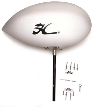 UNIVERSAL MAMA BOB MAST FLOAT
The Hobie Mama Bob Universal Mast Float Kit aids in preventing your boat from going full turtle (mast straight down) when capsized, helping to prevent damage to your rig and sails should they contact the bottom. This model (Hobie® Cat #30112) is mast-side mounted system. The Universal Mama Bob float has been adapted for use as a shaft-mounted "universal" mast float that does not rotate, but is held in a fore-aft position in alignment with the mast for minimum drag while
