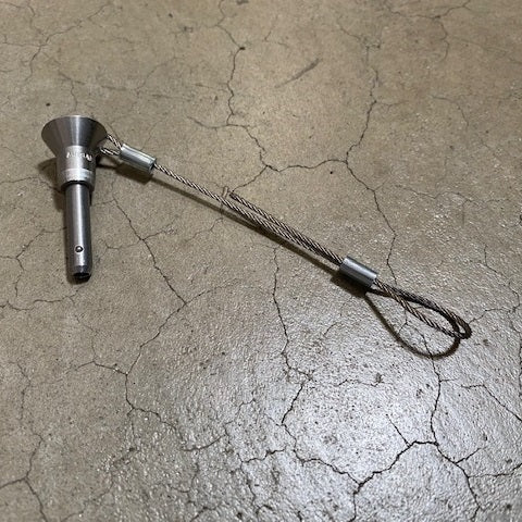 Quick-Release Pin Deluxe 1/4 X 3/4 with Lanyard
Murrays Part# 18-4M075L
This aircraft quality quick-release pin features a deluxe dished head. No other locking pin is faster operating or safer. Stainless 1/16" x 7" lanyard stainless lanyard is secured on one end with a nicropress oval; the other end is left open so that you can secure with included nicropress oval after attaching the lanyard to your chosen location. Measurements are 1/4" diameter x 3/4" maximum grip length (distance from the shoulder to