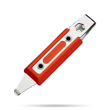 Ronstan Multi-Purpose Tool
Murrays Part# 21-1320
The Ronstan Multi-Purpose Tool is a screwdriver with two shackle sockets and wrench for #8, 10 and 1/4" nuts as well as metric nuts. The 3/4"- thick plastic body provides better grip than flat stainless tools. Suits both coined and slotted shackle pins, and small nylon-insert nuts