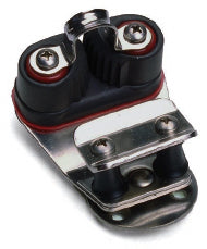 Heavy Duty Swivel with Aluminum Cam Roller Fairlead
Murrays Part# 25-3020
Swivel cam cleats are ideal for main traveler control and up-release jib cleating systems. This is a Murrays product that features an Aluminum Harken 150 cam cleat, and HD swivel plate and a HD roller fairlead. The advantage to the roller fairlead is that it can take a larger line diameter, up to 1/2", and handle heavy loads at extreme angles. Making it ideal for larger catamarans and sailors in high wind areas.