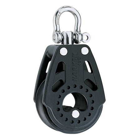 Harken 40mm Block - Swivel
Murrays Part# 28-2636
Carbo AirBlocks® are 60% stronger and 30% lighter than Harken's classic blocks. Use the 40mm Carbo for jib and mainsheet systems on high-performance dinghies and for loaded control lines on small keelboats.