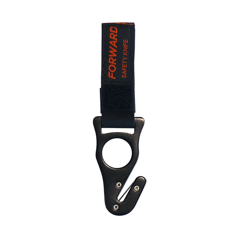 SAFETY HOOK KNIFE FORWARD
Murrays Part# 47-0700-2
Forward Hook Safety Knife, can be used in conjunction with the Forward Impact Vest.
The Forward impact vest has a special pocket inside the webbing sleeve to store a Forward Hook Safety Knife.