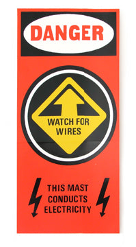 ORANGE MAST CAUTION DECAL