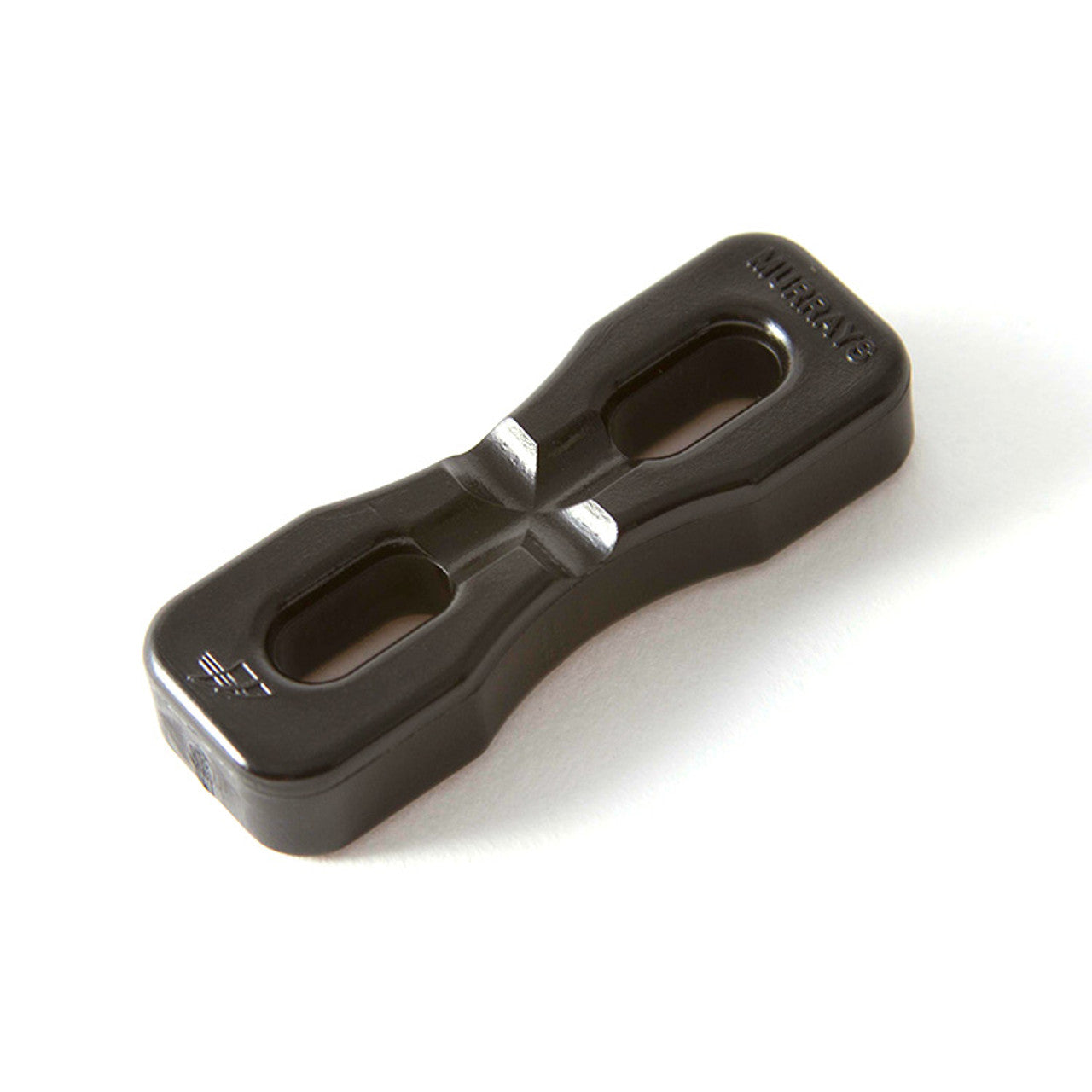 Rope Lock (Nylon)
Murrays Part# 001-0120
Easy-to-adjust black rope lock commonly used for trapeze height adjustment. Standard rope stop on Hobie®, Nacra and Prindle. Double-up back-to-back for extra strength. Hobie part number 61530000 for this rope lock.
Works on 3/16 to 1/4" line