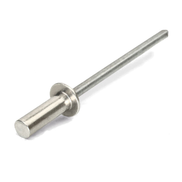 Sealed Rivet CCP 6-8 (3/16 X 1/2)
Murrays Part# 19-5033S
Sealed rivets have a sealed end that does not require rivet casings to make them water tight. One and done, no casing needed, just insert and pop as you would a normal rivet, and your hole will be sealed.
Sealed Stainless steel 3/16" x 1/2" rounded pan head rivet. Compare to Hobie Cat® #8011231 Rivet and Hobie Cat® #8011291 rivet casing.