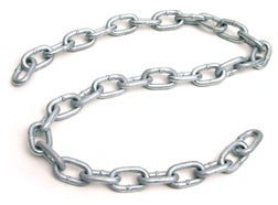 Chain 3/16"
Murrays Part# 002-6051-1
Use chain as a counter weight to keep a racing mark upright. This 3/16" PC proof coil (PC) chain has a 750lb. SWL, 3000 lb. breaking strength, and weighs 0.39lb./ft.
The chain is hot-dip galvanized, which is superior to zinc electroplating. Remember that the Safe Working Load (SWL) is a conservative rating for safety and should not be exceeded. Proof Coil (PC) is made of low-carbon steel and designed for ordinary marine applications