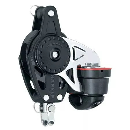 57mm Harken Ratchamatic Block — Swivel, Becket, Cam Cleat
Murrays PN 28-2628
​The Carbo Ratchamatic® is a load-sensing ratchet block that rolls freely in both directions under low loads and automatically engages the ratchet as loads increase. Shifting between ratchet and light-air modes is seamless.

Harken Part No. 2628​

HOBIE 18 JIB SHEET BLOCK - HARKEN 60330041