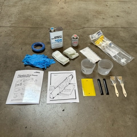 Murrays fiberglass hull repair kit for Hobie, Nacra and Prindle catamarans