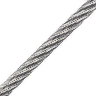 Wire 3/32" 7X19 Bare 316 Stainless Steel&nbsp;
316 stainless steel cable is the gold standard for marine rigging applications due to its high strength and corrosion resistance. 7x19 cable is flexible and ideal for Hobie, Nacra and Prindle halyards.


Features
316 Stainless Steel
Flexible and Low Stretch
Highly Polished for Marine Use

7 groups of 19 strands
Sold by the foot