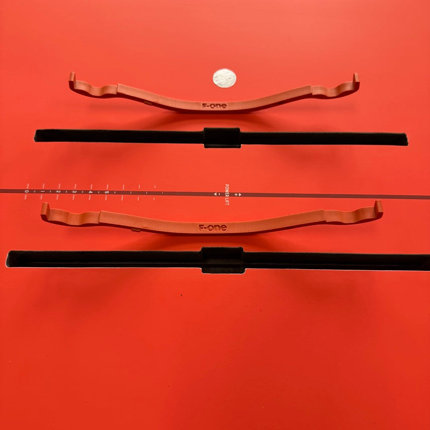 The t-nut sync bracket keeps your t-nuts in place when you are setting up so it is faster and easier to align your insets and attach your foil.

The spacing of the t-nuts is 160mm, making it compatible with all generations of F-One foils and most foils out there.