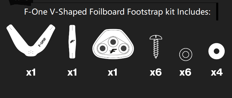 F-One V-Straps Foilboard With Self-tapping Screw Set - Murrays.com