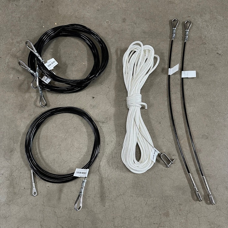 HOBIE GETAWAY RIGGING KIT

Complete standing rigging package for the Hobie Getaway.&nbsp; If you need the swivel above the forestay as well it is linked below with the shackle that attaches it.

Kit includes:

Main Halyard

Forestay

2 x Shrouds (Side Stays)

2 x Bridles

Hobie part numbers 37651001, 37790001, 37810021, 37822011