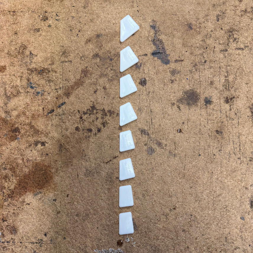 Tren Tec Hobie 16 main sail luff batten caps prevent batten splitting and align batten to the angle of the sail. Glue cap to the forward end of the batten.

Increases the life of the sail

Prevents battens ripping the sail pockets

Prevents battens from splitting

Aligns battens to the angle of the sail

Sold in packages of 8

Hobie Part# 1562
