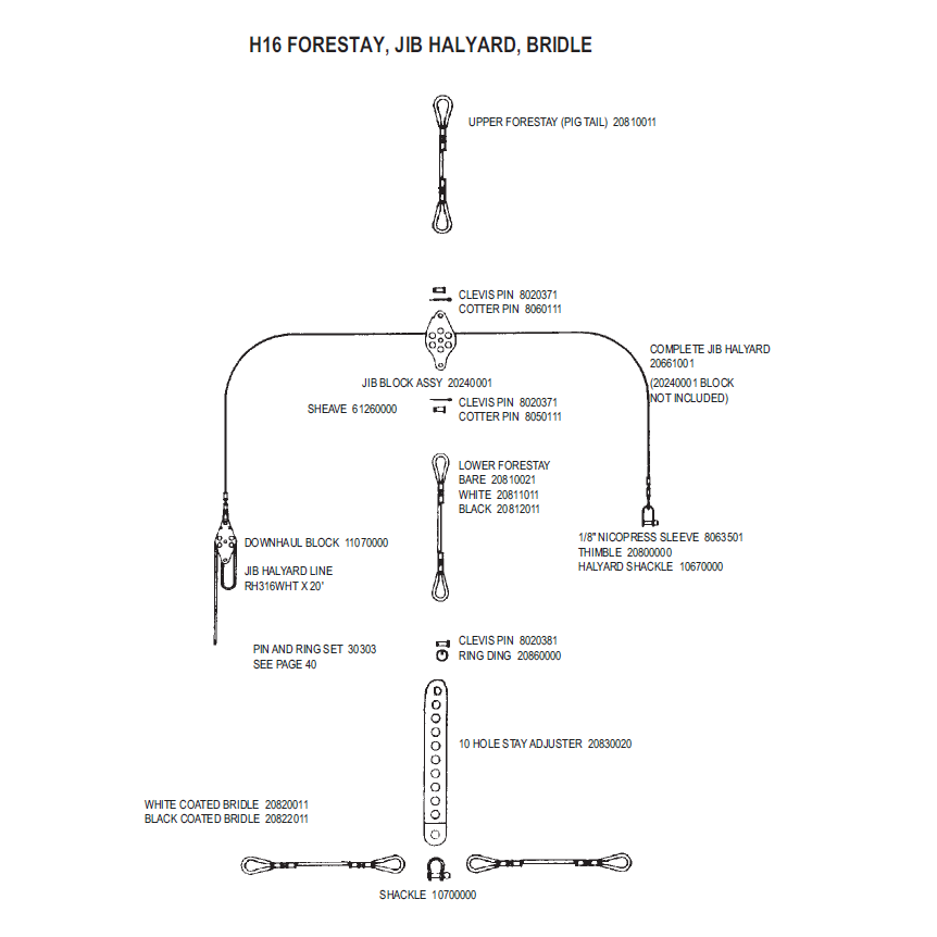H-16 JIB HALYARD WITH SHACKLE