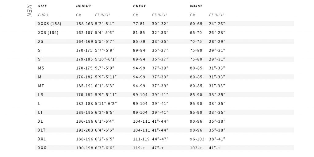 Magic Marine Smart Harness Size Chart