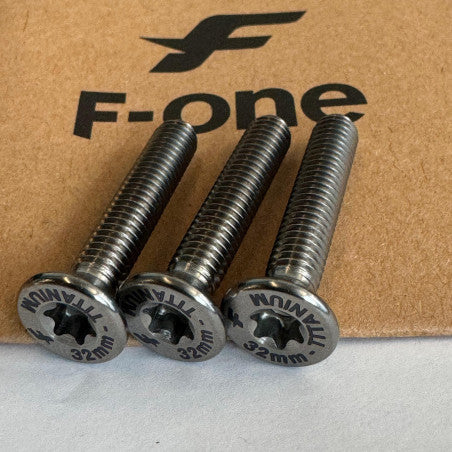The F-One M6 x 32mm Titanium Hydrofoil Screws are stronger and more corrosion resistant than stainless steal foil hardware. Used for the mast to fuselage connection on all F-One carbon foils.