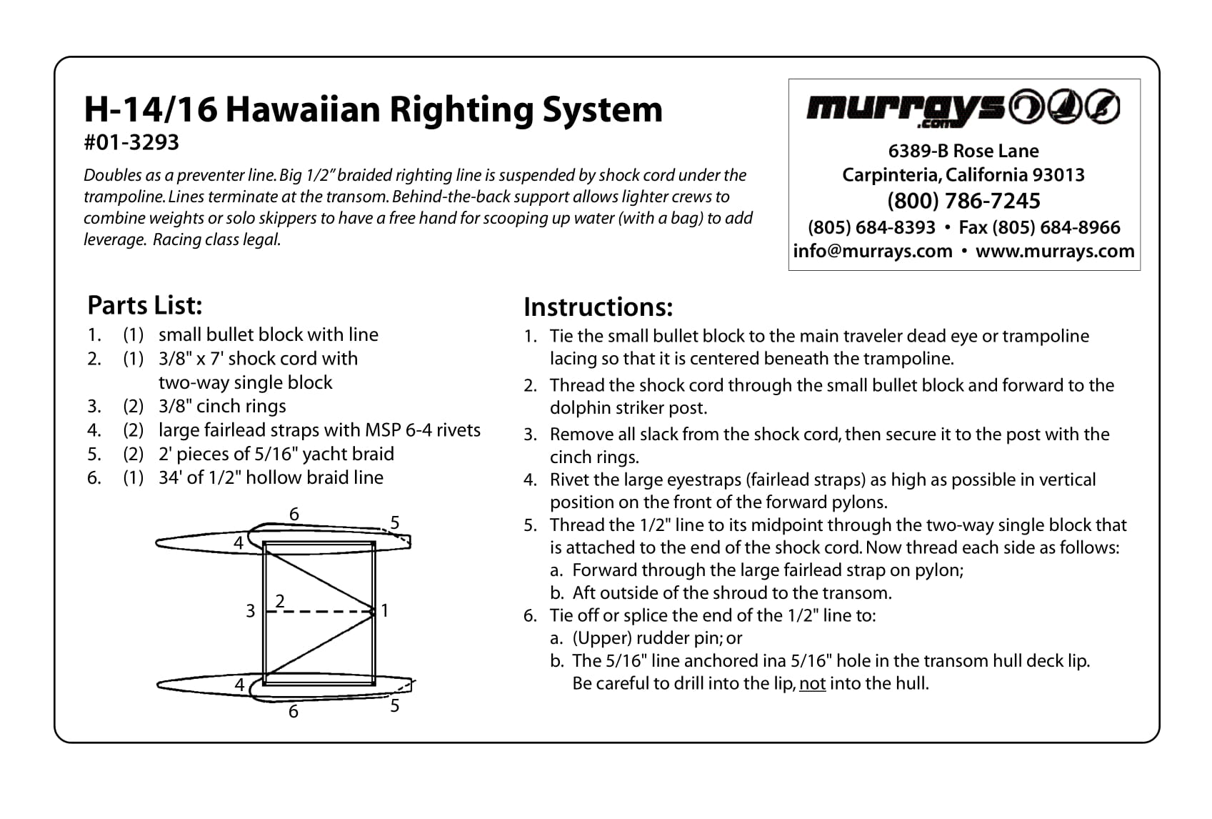 Aloha Righting H-14/16 HAWAIIAN RIGHTING – Murrays Sports