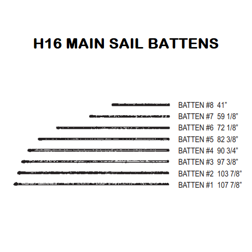 Murrays Hobie 16 Main Batten Set – Murrays Sports