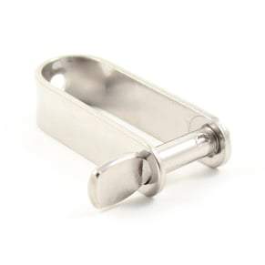 HOBIE HALYARD SHACKLE

Replacement Hobie halyard shackle for Hobie cat main halyards. Used on the Hobie Wave, Getaway, 14, and 16.

The keeper pin is contained so you can't drop the pin in the water or sand and loose it.

Hobie part number 10670000